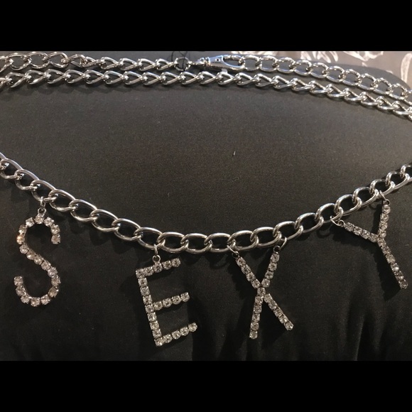 Accessories - COPY - Express metal belt with charms that spell SEXY